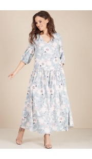 Платье Teffi style 1496 голубые тона