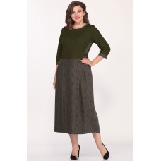 Платье Lady Style Classic 1681/6 болотный с серым Платье Lady Style Classic 1681/6 болотный с серым