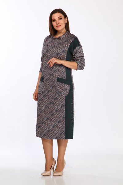 Платье Lady Style Classic 1649 Зеленые тона
