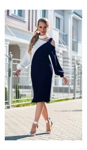 Платье Diva 1330 синий+белый