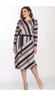 Платье Lady Style Classic 2020/1 серый с красным