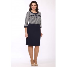 Платье Lady Style Classic 1151 темно-синий с молочным
