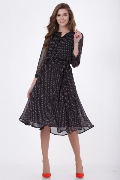 Платье Verita Moda 1154 черный в горошек