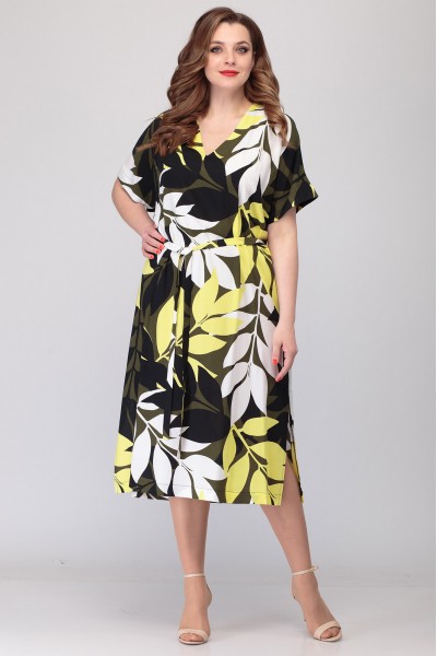 Платье Denissa Fashion 1305 черно-желтый