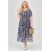 Платье Algranda 3883-О-С темно-синий + белый