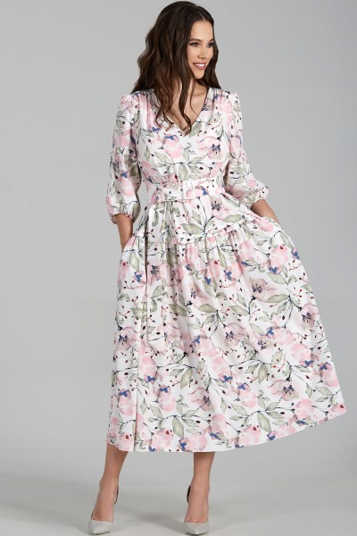 Платье Teffi style 1496/1 пепельный лист