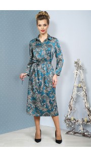 Платье Alani 1074 бирюзовый с серым