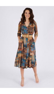 Платье Teffi style 1491 синие тона