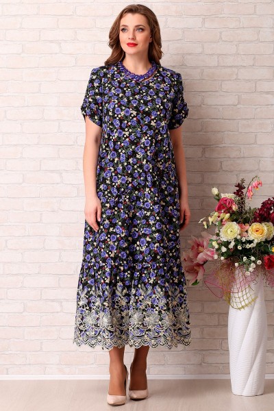 Платье Aira Style 739 синие тона