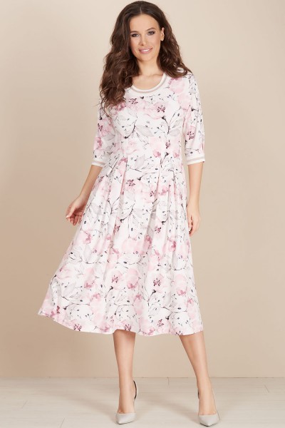 Платье Teffi style 1498 светлые тона