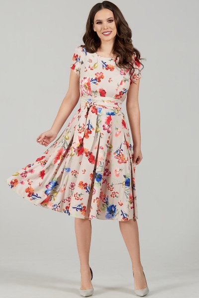 Платье Teffi style 1332 бежевые тона