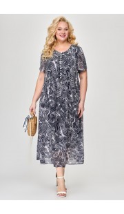 Платье Algranda 3883-О-С темно-синий + белый