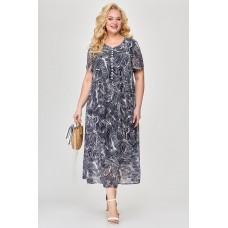 Платье Algranda 3883-О-С темно-синий + белый