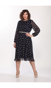 Платье Lady Style Classic 2205/5 Темно-синий с бежевым