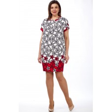 Платье Lady Style Classic 1075 молочный с красным