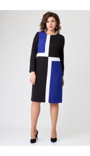 Платье Galean style 885 черный+василек