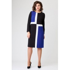 Платье Galean style 885 черный+василек