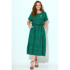 Платье Кокетка и К 950 зеленый+полоска