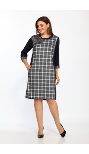 Платье Lady Style Classic 1488 Темно-синий с серым