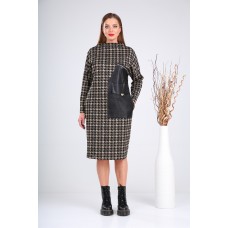 Платье Verita Moda 2128 чёрный+бежевый