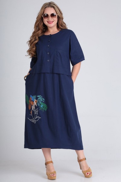 Платье Andrea Style 00254 синий
