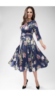 Платье Teffi style 1217 синий с розовым