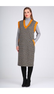 Сарафан Viola Style 0989 черный с оранжевым