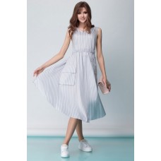 Сарафан Anna Majewska 1202se молочный в полоску Сарафан Anna Majewska 1202se молочный в полоску