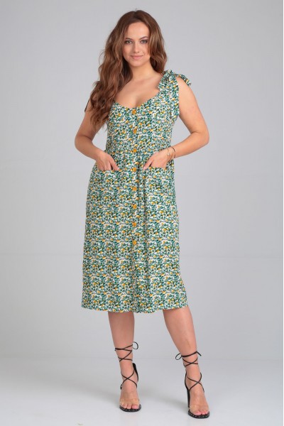 Сарафан Michel Chic 2130 зеленый + цветы
