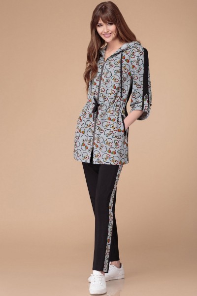 Спортивный костюм Svetlana Style 1246 черный с серым