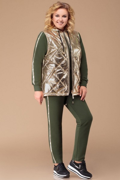 Спортивный костюм Svetlana Style 1293 золотой с хаки