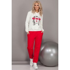 Спортивный костюм DilanaVIP 1493 красный с белым