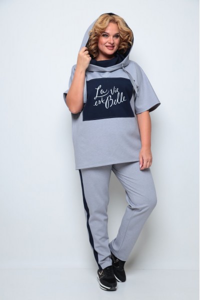 Спортивный костюм Michel Chic 1227 серый, синий