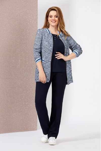 Спортивный костюм Mira Fashion 4985 синий и чёрный