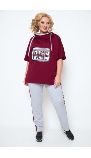 Спортивный костюм Michel Chic 1227 бордовый, серый