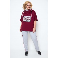 Спортивный костюм Michel Chic 1227 бордовый, серый