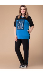 Спортивный костюм Svetlana Style 1249 черный с синим