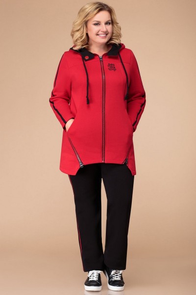 Спортивный костюм Svetlana Style 1259 красный с черным