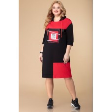 Спортивное платье Svetlana Style 1535 черный с красным