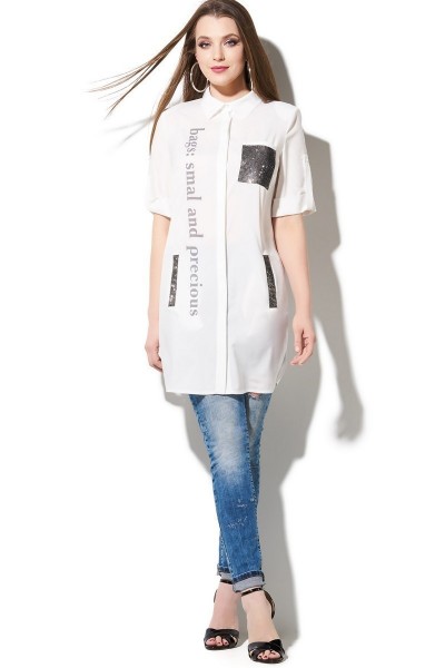Туника DiLiaFashion 0107 белые тона