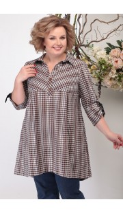 Туника Michel Chic 742 коричневая клетка