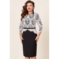 Платье Vittoria Queen 9933 черный с белым