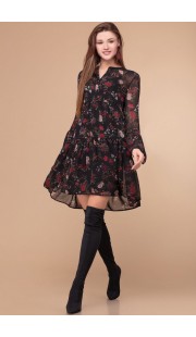 Платье Svetlana Style 1324 черный с цветами
