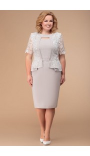 Платье Svetlana Style 1077 серый с белым