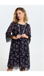 Платье TEZA 2997 цветы на черном