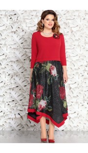 Платье Mira Fashion 4538-2 красный с черным