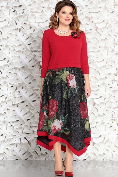 Платье Mira Fashion 4538-2 красный с черным