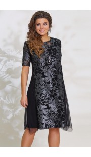 Платье Vittoria Queen 6803-1 черный с серым
