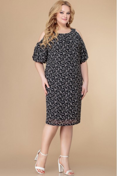 Платье Svetlana Style 1537 черный с цветами