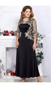 Платье Mira Fashion 4746 чёрный+золото